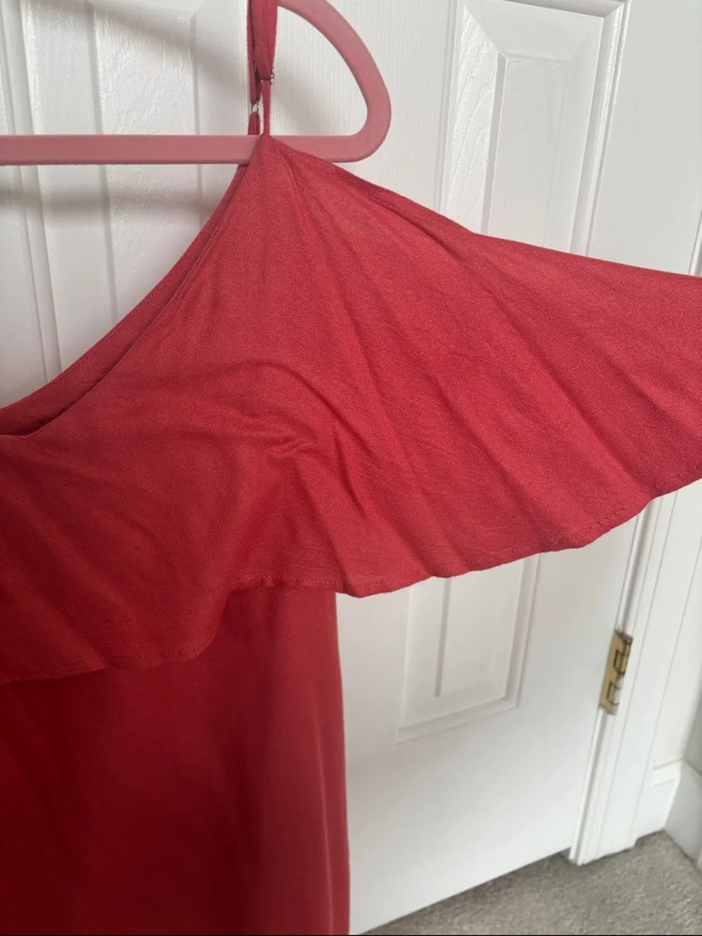 Pink Cold-Shoulder Ruffle Top - Picture 6 of 6